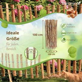 Floranica Staketenzaun 1,0 x 1,0 m imprägnitert braun
