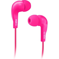 SBS Kopfhörer mit Kabel, Stereo In-Ear Studio Mix 10, 3,5 mm Klinkenstecker mit Mikrofon und Taste zur G (Kabelgebunden), Kopfhörer, Pink