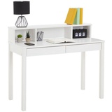 IDIMEX Sekretär LENNOX, schöner Schreibtisch mit 3 Nischen, praktischer PC Tisch mit 2 Schubladen, zeitloser Computertisch aus massiver Kiefer in weiß