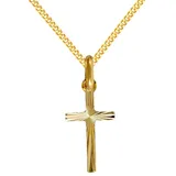 HOPLO Kreuzanhänger Anhänger Kreuz sehr klein 333 Gold mit massiver Goldkette 333 Gold, Made in Germany 50 cm