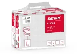 KATRIN W-Falz Falthandtücher Non Stop L Wide 120 Blatt 615940 , 1 Karton = 25 Packungen à 120 Blatt = 3.000 Blatt