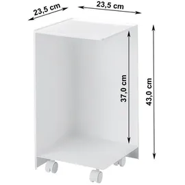 Yamazaki Toilettenpapierspender Badregal kleiner Schrank auf Rollen 43cm Metall weiß