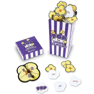 Learning Resources Pop for Word Families Spiel ab 6 Jahren Lernspielzeug für Wortfamilien Rechtschreibung Sprachförderung mit 92 Karten und Popcorn Box