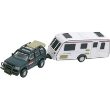 Happy People Auto mit Wohnwagen,