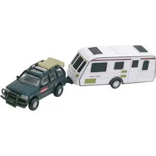 Happy People Auto mit Wohnwagen,