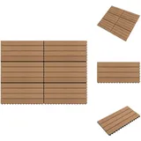 Terrassenfliesen 6 Stk. Wpc 60x30 Cm 1,08 M2 Braun - Terrasse Fliesen - Garten Fliesen - Balkon Fliesen - Wpc Fliesen - Outdoor Fliesen