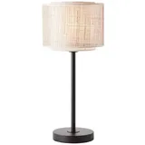 Lightbox Tischleuchte, ohne Leuchtmittel, Tischlampe, 48 cm Höhe, Ø 22 cm, E27, max. 42 W, Metall/Textil/Papier beige|braun|schwarz