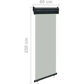 vidaXL Seitenmarkise 60 x 250 cm Grau Polyester