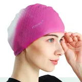 Swim Apex Silikon-Badekappen für Lange Haare, bequem, langlebig, Silikon, Badekappen für Damen, Herren, Erwachsene, Kinder, Kleinkinder (Rosa), M