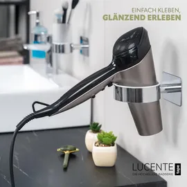 bremermann Bad-Serie LUCENTE TAPE - Haartrocknerhalter, Chrom, Metall, 10x6x14.5 cm, Freizeit, Wellness, Körperpflege, Kosmetik