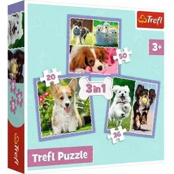 TREFL 34854 3 in 1 Puzzle 20, 36, 50 Teile - Hunde