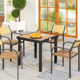 Outsunny Gartentisch 80 x 80 x 74 cm Beige