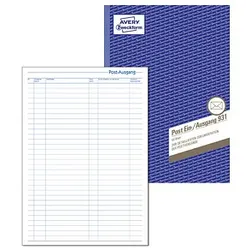 AVERY Zweckform Post-Eingang-/Ausgangsbuch Formularbuch 931