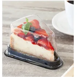 MONOUSO - Verpackung für Stück Kuchen Transp-schwarzer (300 Stück)