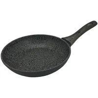 Michelino Bratpfanne in Schwarz mit Griff in Holzoptik Aluminiumlegierung