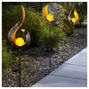 3er Set Design LED Solar Leuchten Außen Beleuchtung Dekoration Steck Lampen Flamme Design