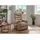 Livetastic Fernsehsessel Nino Velours 76 x 106 x 94 cm Hellbraun mit Relaxfunktion