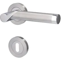 Alpertec BB-Rosettengarnitur Solid 1 Edelstahl Silber