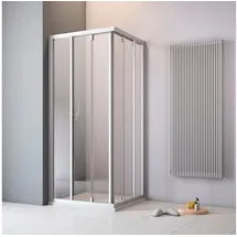 maw by GEO Eckdusche A-ES51, BxT: 90x90 cm, Einscheibensicherheitsglas, mit Schiebetür silberfarben