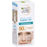 Garnier Sonnencreme Gesicht, Anti-Age Super UV, LSF 50, Sonnenschutz mit Hyaluron und Vitamin B gegen Falten und Trockenheit, Ambre Solaire, 1 x 50 ml