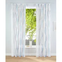 MY HOME Gardine Dimona (2 St), Kräuselband, transparent, Voile, 2er-Set, Bestseller, Polyester, Wellen blau 140 cm x 245 cm