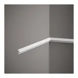 PROVISTON Zierleiste Polystyrol, 10 x 22 x 2000 mm, Weiß, Wandleiste, Kleben, Polystyrol weiß
