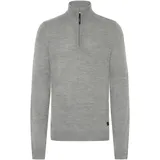 !Solid Troyer SOLID "Troyer SDBatik", Herren, Gr. L, grau (gray melange), Obermaterial: 100% Polyacryl PAN., Pullover Troyer