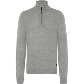!Solid Troyer SOLID "Troyer SDBatik", Herren, Gr. L, grau (gray melange), Obermaterial: 100% Polyacryl PAN., Pullover Troyer