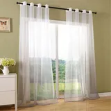 Gardinenbox Schal transparent Farbverlauf Vorhang mit Ösen Gardine Voile, 2 Stück 245x140, Grau, 204202