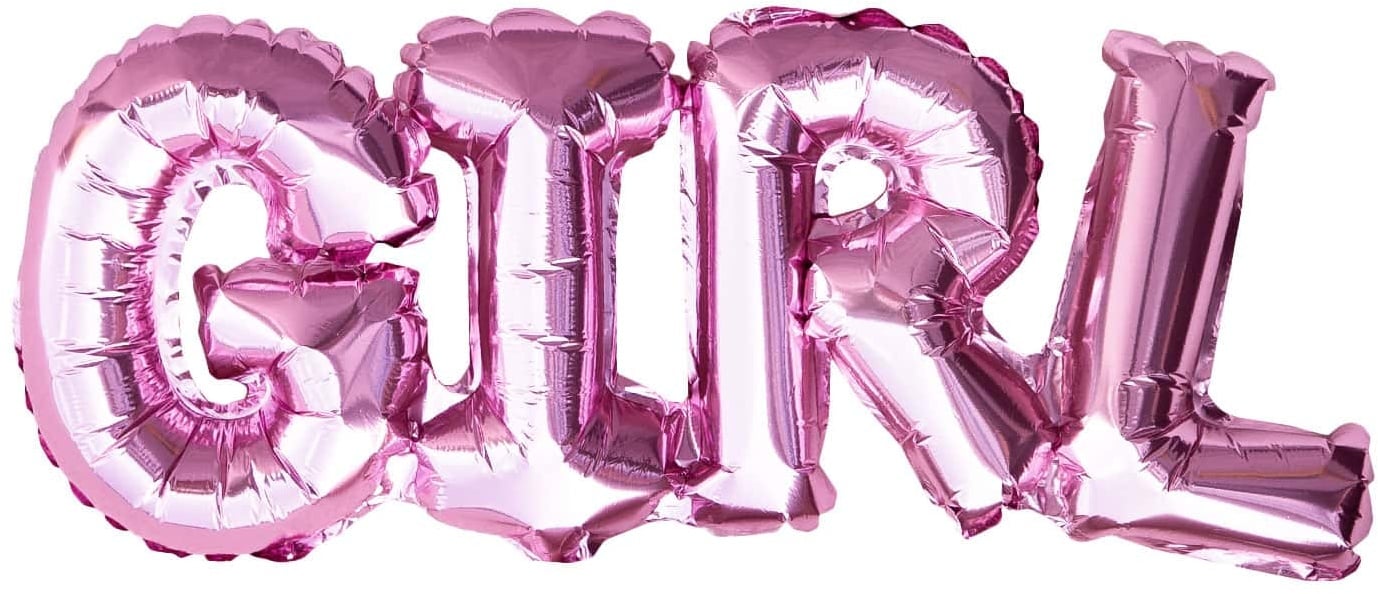 Folien Luftballon Girl Schriftzug Folienballon für Baby Shower Party Geburt Mädchen - rosa