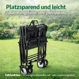 BigDean Bollerwagen faltbar bis 80 kg schwarz