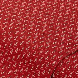 Baumwollstoff Maritim Anker "Mona", rot/weiß