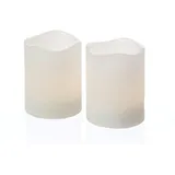 MARELIDA LED Mini Echtwachs flackernd mit Batterien H: :6cm D: 5cm 2St.