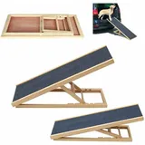 100cm Lang Hölzerne Hundetreppe Hunderampe für Auto Höhenverstellbar Hunderampe Für Auto Für Großen Hund Haustier Rampe, Anti-rutsch