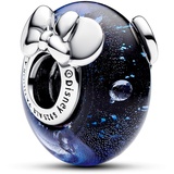 PANDORA Moments Disney Micky Maus & Minnie Maus Blaues Murano-Glas-Charm aus Sterling Silber, Zirkonia, Kompatibel Moments, 792958C01