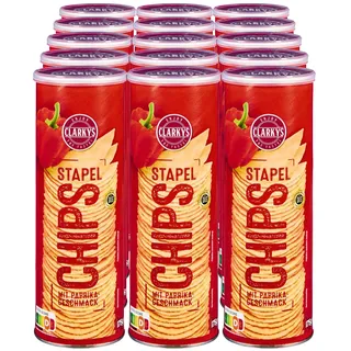 Clarkys Stapelchips Paprika 175 g, 15er Pack