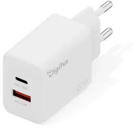 Digitus USB Charger 1x USB-C 1x USB-A Weiß