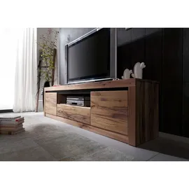 Massivmoebel24 Montreux TV-Lowboard 202x42x55 cm Tabacco Brown Geölt Holz