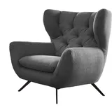 KAWOLA Sessel CHARME Hochlehnsessel Cord grau