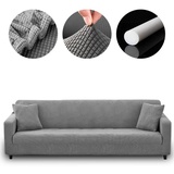 MULISOFT Sofahusse Sofahusse Stretch Sofa Abdeckung mit Elastische, Sofabezug 1/2/3/4 Sitzer Stretch Schonbezug Couchbezug grau 230 cm