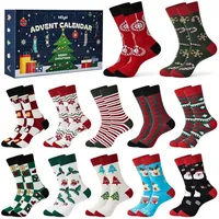 LuxusKollektion Adventskalender Adventskalender Socken Herren Geschenke Mehrfarbig 12 Paare 43-46 bunt