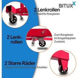 BITUXX Motorheber Stahl 2000 kg Rot