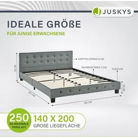 Juskys Manresa 140 x 200 cm H3 grau