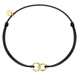 Glanzstücke München Armband aus Textil und Sterling Silber in Gelbgold 15,0 - 22,0 cm, flexibel einstellbar Damen 