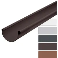 Inefa Dachrinne halbrund 200cm PVC, NW 125 Dunkelbraun Dachentwässerung