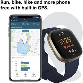 Fitbit Versa 3 nachtblau/aluminium softgold