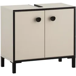 Tchibo - Waschbeckenunterschrank »Edda« mit 2 Türen - 65x33x59cm - schwarz - Holz / Metall / Kunststoff