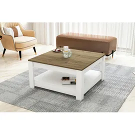Livetastic Couchtisch Athena Weiß Walnuss 89 x 45 cm