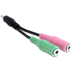 DELOCK Y-Kabel 1x 3,5 mm Klinken St/2x Klinken Bu 3,5mm