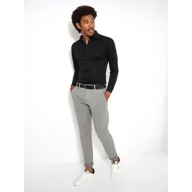 Desoto Langarmhemd Slim Fit Schwarz S